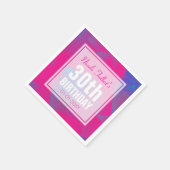 Serviette En Papier Abstrait Pink Blue 30th Birthday Paper Napkins (Coin)