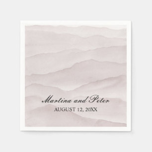 Serviette En Papier Abstrait poussiéreux rose montagnes mariage