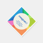 Serviette En Papier Abstrait Rainbow Custom Graduation Félicitations (Coin)