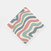 Serviette En Papier Abstrait Retro les années 70 marbre Bleu Rouge Sup (Coin)