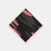Serviette En Papier abstrait rose et noir (Coin)