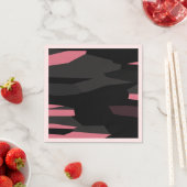 Serviette En Papier abstrait rose et noir (En situation)