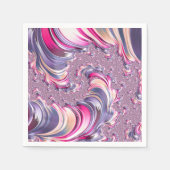 Serviette En Papier Abstrait rose pourpre spirale fractale (Devant)
