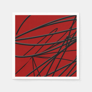 Serviette En Papier Abstrait rouge moderne