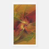 Serviette En Papier Abstrait Rouge Orange Brown Vert Fractal Art Flowe (Devant)