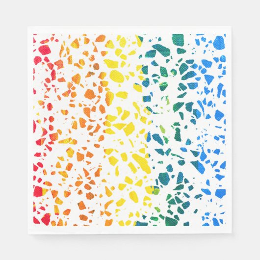 Serviette En Papier Abstrait Terrazzo Mosaic coloré Rainbow Motif (Devant)