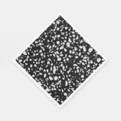 Serviette En Papier Abstrait Terrazzo Mosaic Motif noir et blanc (Coin)