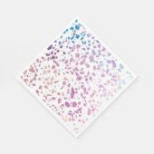 Serviette En Papier Abstrait Terrazzo Mosaic rose et Motif bleu (Coin)