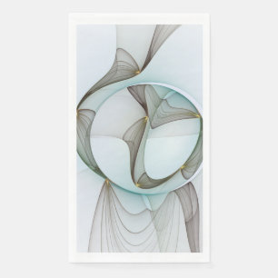 Serviette En Papier Abstrait Turquoise Brown Gold Elegance