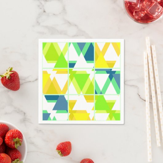 Serviette En Papier Abstrait vert jaune (En situation)