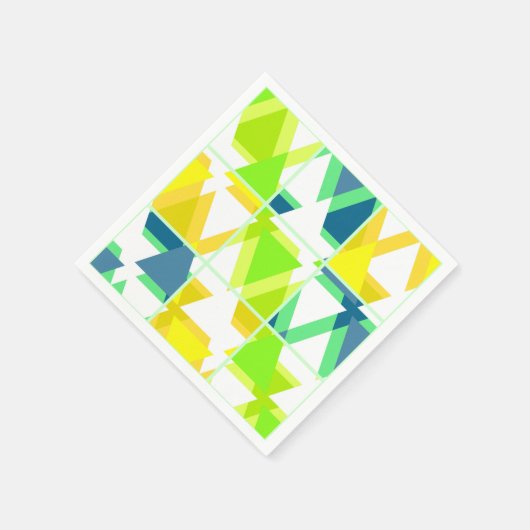 Serviette En Papier Abstrait vert jaune (Coin)