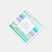 Serviette En Papier Abstraite aqua tropicale ligne de marée événement (Coin)