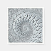 Serviette En Papier Abstraite spirale gris clair (Devant)