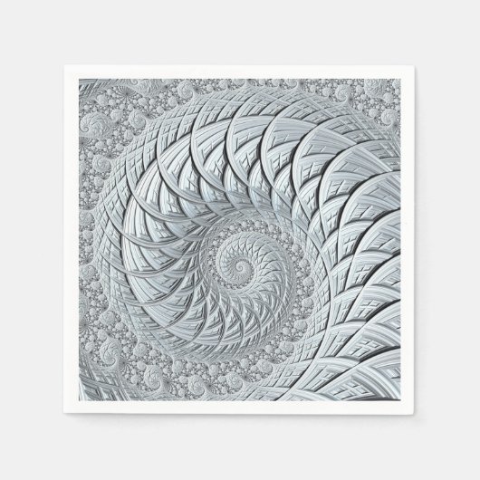 Serviette En Papier Abstraite spirale gris clair (Devant)