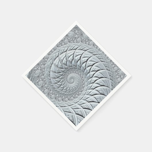 Serviette En Papier Abstraite spirale gris clair (Coin)
