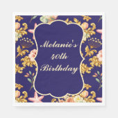 Serviette En Papier Acanthe dorée 40e anniversaire (Devant)