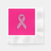 Serviette En Papier Accent Chrome Parties scintillant Style rose Ruban (Devant)