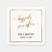 Serviette En Papier Accents Or Heureusement Jamais Après, Script Coeur (Devant)
