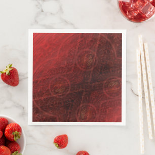 Serviette En Papier Acceptation   Médaillons de méditation rouge
