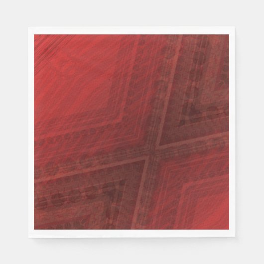 Serviette En Papier Acceptation | Motif de Boho Eclectique Rouge (Devant)