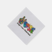 Serviette En Papier Accepter l'amour comprendre - Coeur de Sensibilisa (Coin)