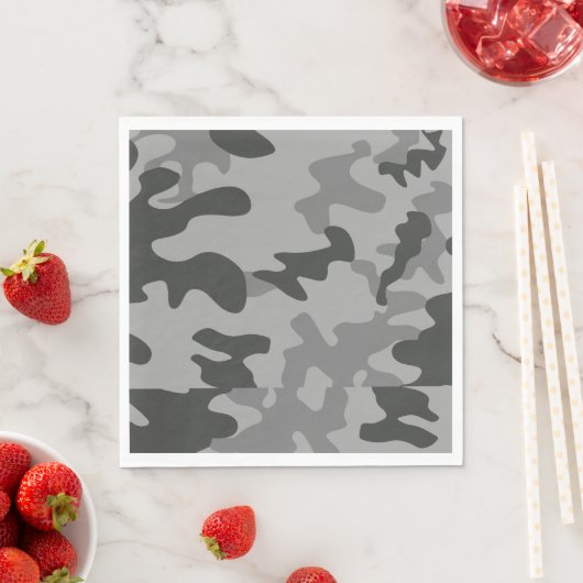 Serviette En Papier Accessoires Camouflage Grey (En situation)