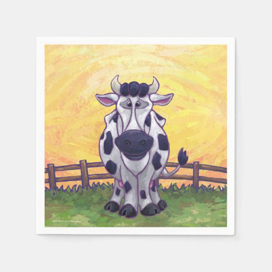 Serviette En Papier Accessoires Cuisine Cute Cow (Devant)