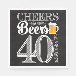 Serviette En Papier Acclamations et bières à 40 ans de serviettes de
