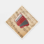 Serviette En Papier Accordion Music, design populaire, (Coin)