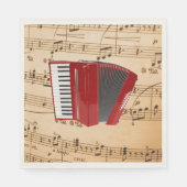 Serviette En Papier Accordion Music, design populaire, (Devant)