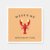 Serviette En Papier Accueil de fruits de mer modernes Lobster lime nom (Devant)