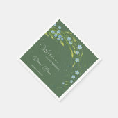 Serviette En Papier Accueil de l'Oublier-Me-Pas-Mariage (Coin)