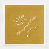 Serviette En Papier Accueil de mariage chic personnalisé Or (Devant)
