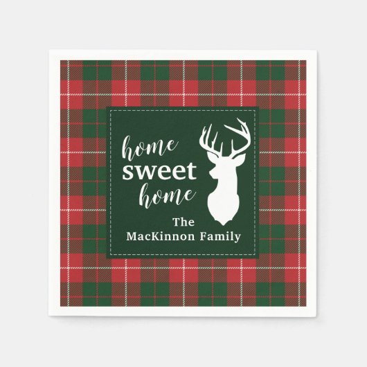 Serviette En Papier Accueil Famille douce Tartan MacKinnon (Devant)