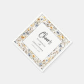 Serviette En Papier Accueil Fleur sauvage Dusty Blue Mariage (Coin)
