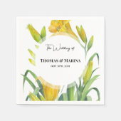 Serviette En Papier Accueil Mariage Aquarelle Jaune Lys Jaune (Devant)