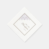 Serviette En Papier Accueil Mariage Français violet Fleur de Lis (Coin)
