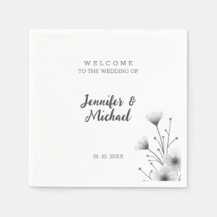 Serviette En Papier Accueil minimaliste Mariage de calligraphie modern