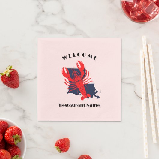 Serviette En Papier Accueil moderne écrevisse rouge Louisiane nom pers (En situation)