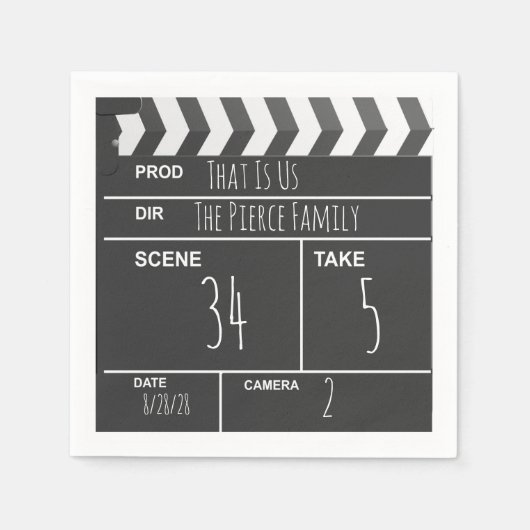 Serviette En Papier Accueil Personnalisé Théâtre Personnalisé Clapboar (Devant)