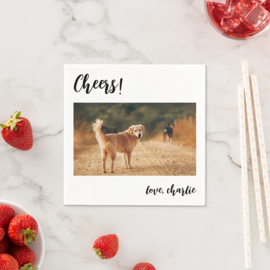 Serviette En Papier Accueil Simple Cute Chien Photo Mariage moderne (En situation)