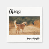 Serviette En Papier Accueil Simple Cute Chien Photo Mariage moderne (Devant)