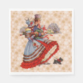 Serviette En Papier Achats de Noël à l'ancienne (Devant)