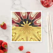 Serviette En Papier Achempong Designer Linen: Crimson & Gold Opulent S (En situation)