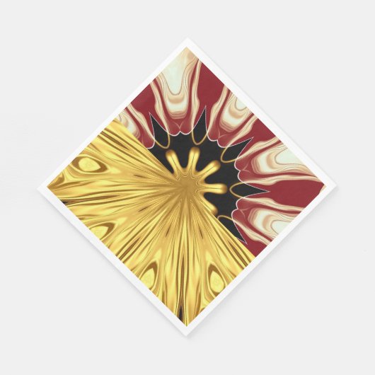 Serviette En Papier Achempong Designer Linen: Crimson & Gold Opulent S (Coin)