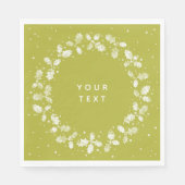Serviette En Papier Acid vert main imprimé Holly Wreath Noël (Devant)