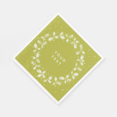 Serviette En Papier Acid vert main imprimé Holly Wreath Noël (Coin)