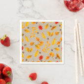 Serviette En Papier Acornes d'automne et Feuilles (En situation)