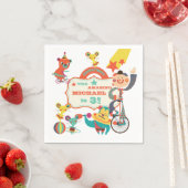 Serviette En Papier Actes de cirque personnalisés Papier d'anniversair (En situation)