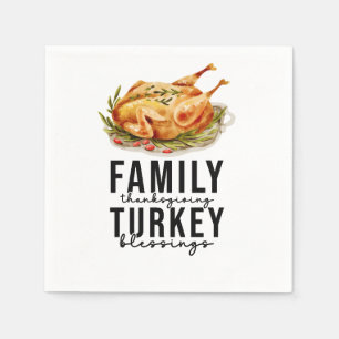 Serviette En Papier Action de grâce avec dinde pour la famille